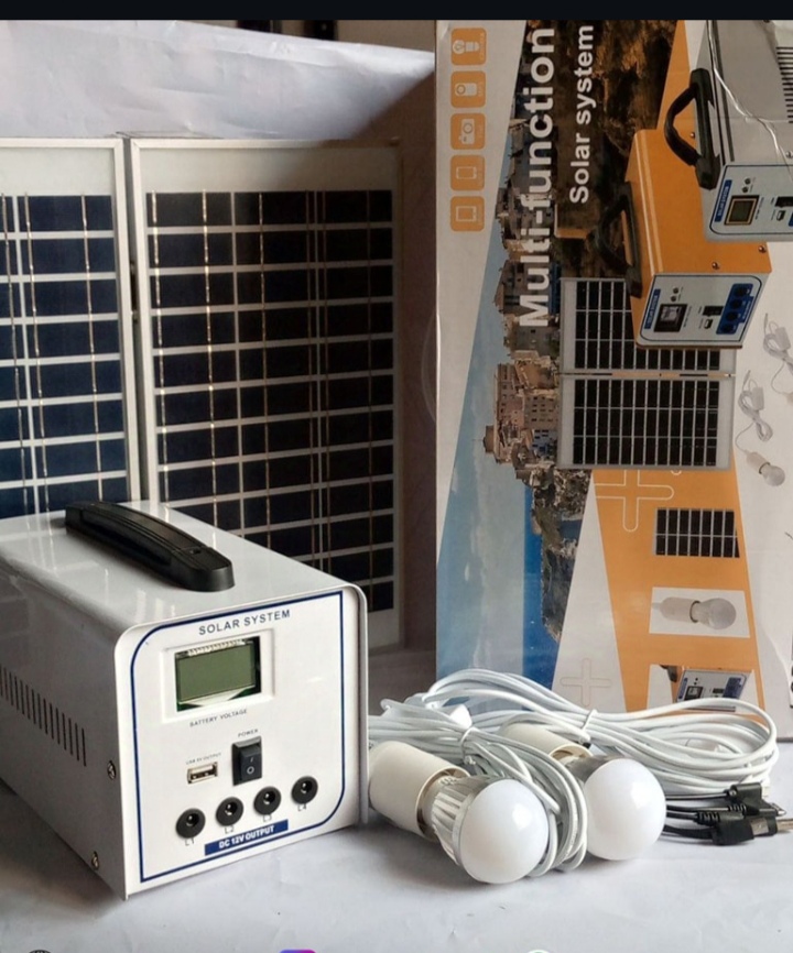 30W Solar Portable Power Lighting Kit LED Bulbs Light