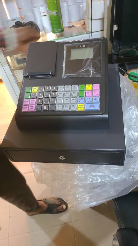 Electronic Cash Register Built in Printer Cash Drawer Box